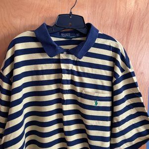 Polo by Ralph Lauren Polo Shirt 3XLT Yellow/Blue Striped